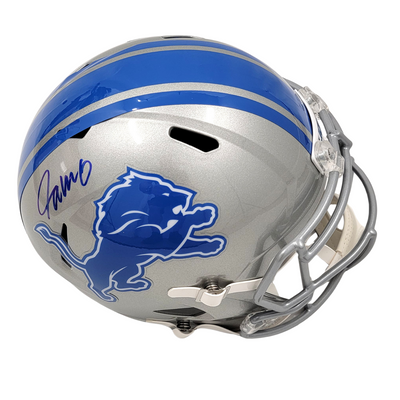 Jameson Williams Autographed Detroit Lions Riddell Speed Replica Helmet Beckett Witnessed