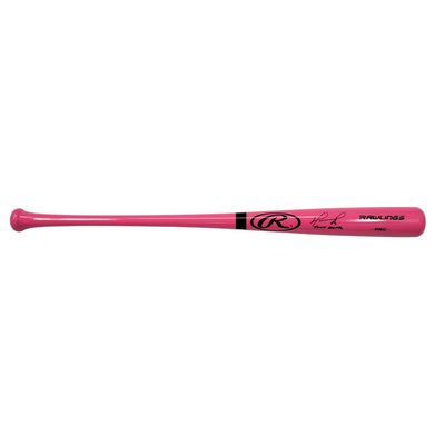 David Ortiz Autographed Boston Red Sox Rawlings Pink Bat W/ F Cancer Beckett Authenticated