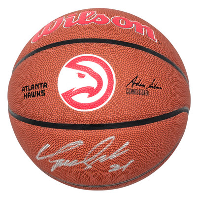Dominique Wilkins Autographed Atlanta Hawks Wilson Logo NBA Basketball Beckett Witnessed