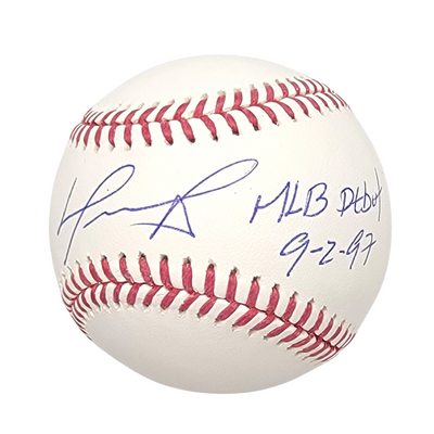 David Ortiz Autographed Boston Red Sox OML Baseball W/ MLB Debut 9-2-97 MLB Hologram