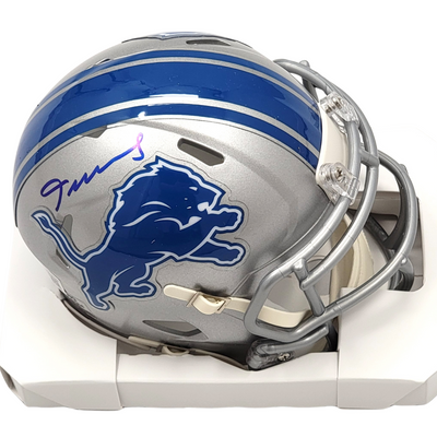 Jameson Williams Autographed Detroit Lions Riddell Speed Mini Helmet Beckett Witnessed