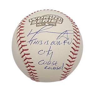 David Ortiz Autographed Boston Red Sox 2004 World Series Baseball W/ This is our F'n City & Curse Reversed Beckett Witnessed