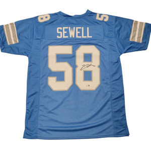 Penei Sewell Autographed Detroit Lions 2024 Blue Pro Style Jersey Beckett Witnessed