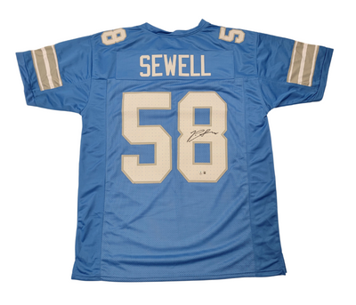 Penei Sewell Autographed Detroit Lions 2024 Blue Pro Style Jersey Beckett Witnessed
