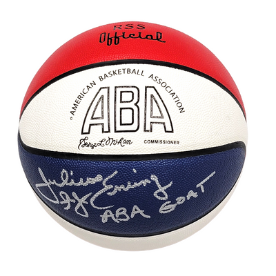 Julius Dr. J Erving Autographed New York Nets Squires ABA Official Basketball W/ ABA GOAT Beckett Witnessed