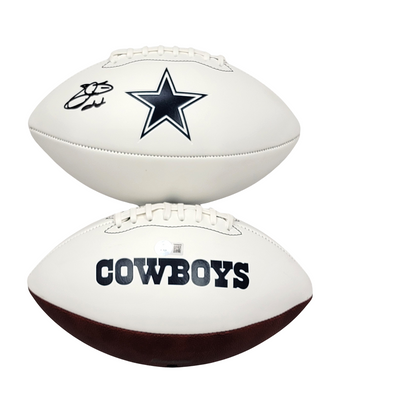 Emmitt Smith Autographed Dallas Cowboys Logo Football Beckett Witnessed
