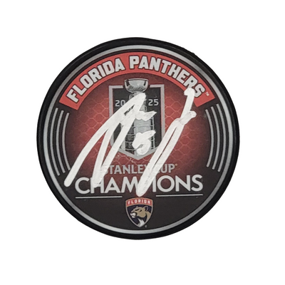 Anton Lundell Autographed Florida Panthers 2025 Stanley Cup Champions Hockey Puck JSA
