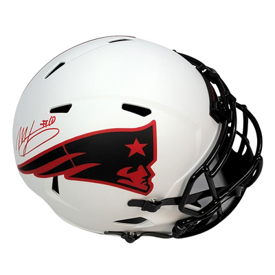 Mac Jones Autographed New England Patriots Riddell Speed Lunar Eclipse Replica Helmet Beckett Witnessed