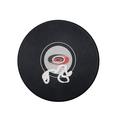 Scott Morrow Autographed Carolina Hurricanes Logo Hockey Puck Beckett