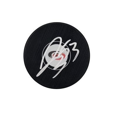 Jackson Blake Autographed Carolina Hurricanes Logo Hockey Puck Beckett