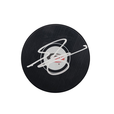 Jordan Martinook Autographed Carolina Hurricanes Logo Hockey Puck Beckett