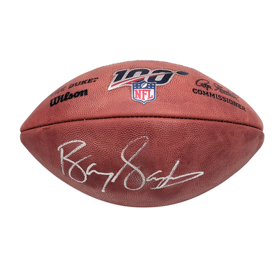 Barry Sanders Autographed Detroit Lions Official The Duke NFL 100 Football Beckett Witnessed