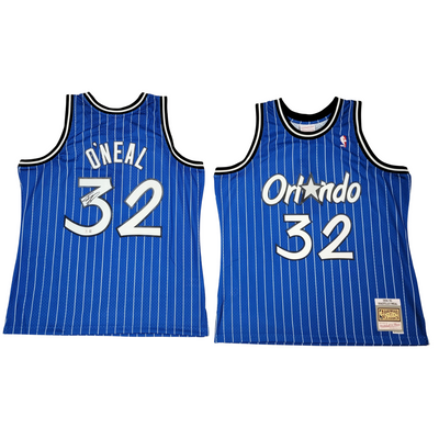 Shaquille O'Neal Autographed Orlando Magic Blue 1994-95 Mitchell & Ness Swingman Jersey Beckett Witnessed