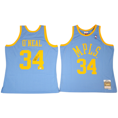 Shaquille O'Neal Autographed Los Angeles Lakers Minneapolis Throwback 2001-02  Mitchell & Ness Swingman Jersey Beckett Witnessed