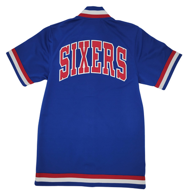 Charles Barkley Julius Erving & Allen Iverson Autographed M&N 76ers 1987-88 Shooting Shirt Beckett/PSA