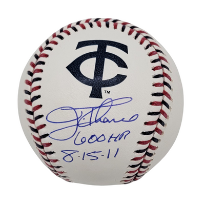 Jim Thome Autographed Minnesota Twins Logo MLB Baseball W/ 600 HR 8-15-11 Beckett