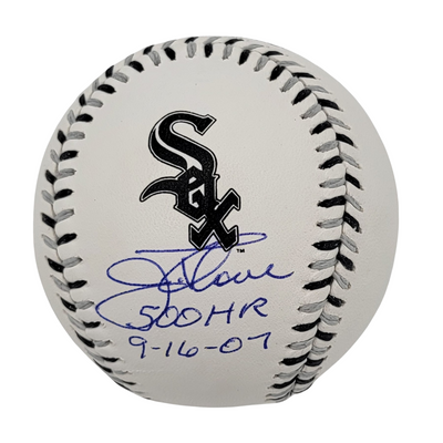 Jim Thome Autographed Chicago White Sox Logo MLB Baseball W/ 500 HR 9-16-07 Beckett
