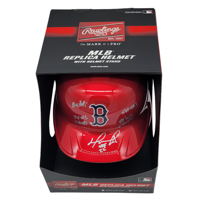 David Ortiz Autographed Boston Red Sox LTD ED Replica Batting Helmet W/ 5 INSC Beckett