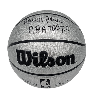 Robert Parish Autographed Boston Celtics Platium Edition Basketball W/ NBA Top 75 Beckett Witnessed