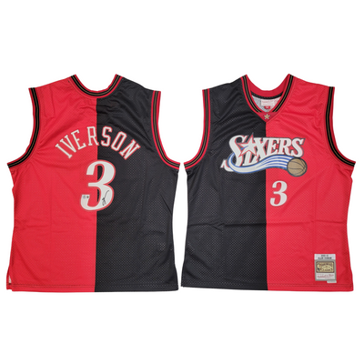 Allen Iverson Autographed Philadelphia 76ers Mitchell & Ness Black/Red Jersey Beckett