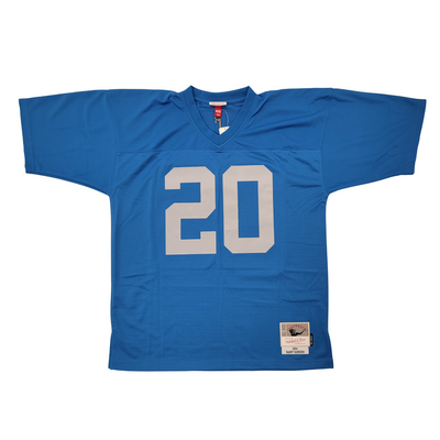 Barry Sanders Autographed Detroit Lions 1994 Mitchell & Ness Throwback Blue Jersey Beckett