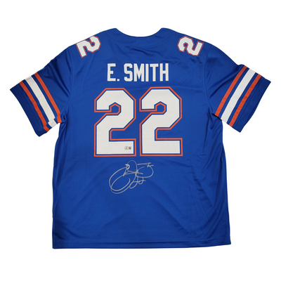 Emmitt Smith Autographed Florida Gators Nike Jordan Blue Jersey Beckett Witnessed