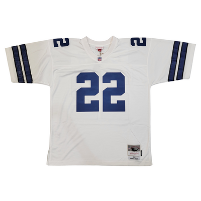 Emmitt Smith Autographed Dallas Cowboys Mitchell & Ness White Jersey Beckett