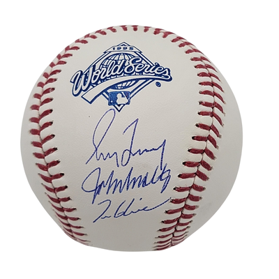 Greg Maddux John Smoltz Tom Glavine Autographed Atlanta Braves 1995 World Series Baseball Beckett