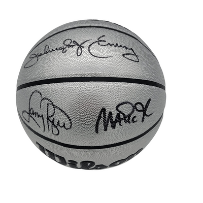 Larry Bird Julius Erving Magic Johnson Autographed Celtics 76ers Lakers Platinum NBA Basketball Beckett