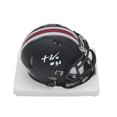 TreVeyon Henderson Autographed Ohio State Black Mini Helmet Beckett Authenticated