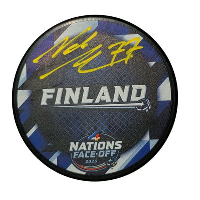 Niko Mikkola Autographed Finland 2024 4 Nations Face Off Hockey Puck Beckett