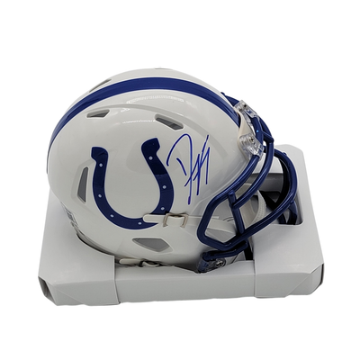 Dwight Freeney Autographed Indianapolis Colts 1995-2003 T/B Mini Helmet Beckett Witnessed