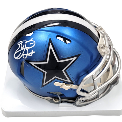 Emmitt Smith Autographed Dallas Cowboys Blaze Mini Helmet Beckett Witnessed