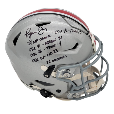 Ryan Day Autographed Ohio State Speed Flex Helmet LTD ED '24 CFP Champs Beckett Witnessed