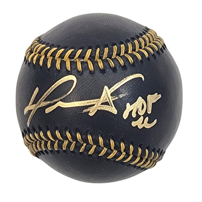 David Ortiz Autographed Boston Red Sox Rawlings Black Baseball W/ HOF 22 Beckett Witnessed
