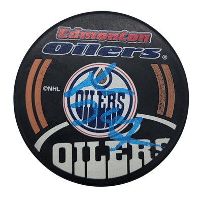 Wayne Gretzky Autographed Edmonton Oilers Logo Hockey Puck Beckett #2