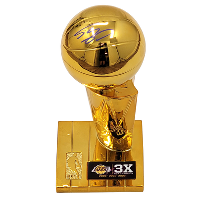 Shaquille O'Neal Autographed Los Angeles Lakers 12" Replica Larry O'Brien Trophy Beckett Witnessed