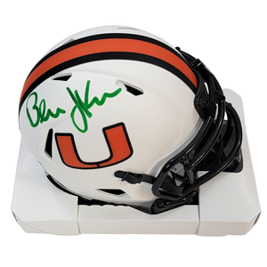 Bernie Kosar Autographed University of Miami Hurricanes Riddell Lunar Eclipse  Mini Helmet Beckett Witnessed