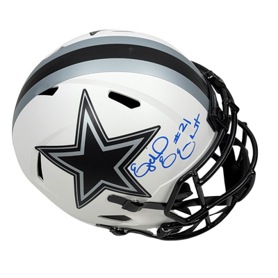 Ezekiel Elliott Autographed Dallas Cowboys Riddell Speed Lunar Eclipse Replica Helmet Beckett Witnessed