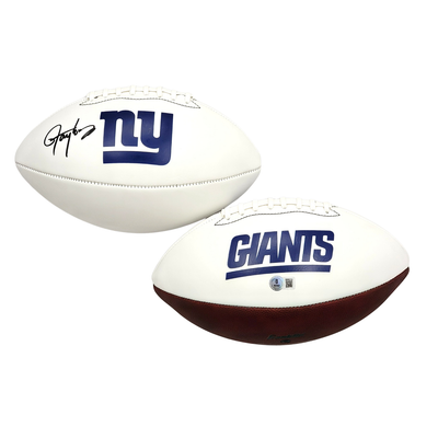 Lawrence Taylor Autographed New York Giants Logo Football Beckett Witness