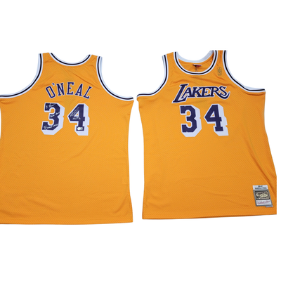 Shaquille O'Neal Autographed Los Angeles Lakers 1996-97 Mitchell & Ness Jersey W/ 3 Peat 2000-2002 Finals MVP & HOF 16 Beckett Witnessed