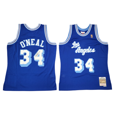 Shaquille O'Neal Autographed Los Angeles Lakers 1996-97 Throwback Blue Mitchell & Ness Jersey Beckett Witnessed