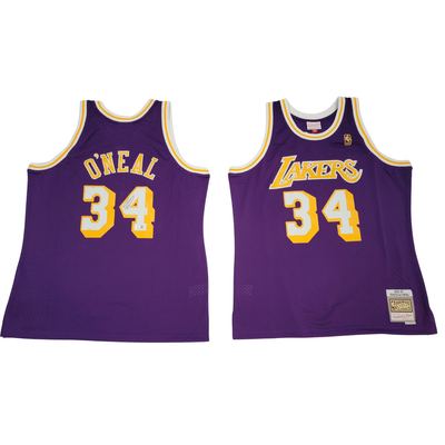 Shaquille O'Neal Autographed Los Angeles Lakers 1996-97 Purple Mitchell & Ness Jersey Beckett Witnessed