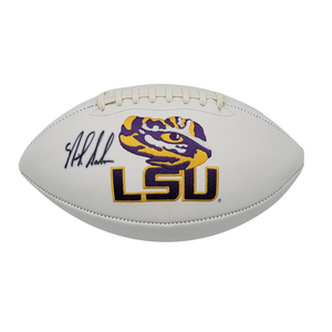 Nick Saban Autographed LSU Tigers Logo Football Beckett Witnessed