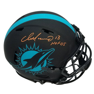 Dan Marino Autographed Miami Dolphins Riddell Eclipse Authentic Helmet W/ HOF 05 Beckett Witnessed Orange Paint