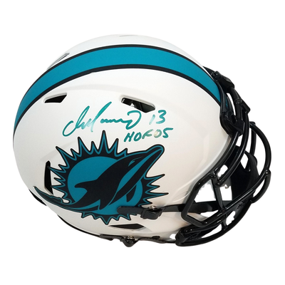 Dan Marino Autographed Miami Dolphins Riddell Lunar Eclipse Authentic Helmet Beckett Witnessed W/ HOF 05 Teal Paint