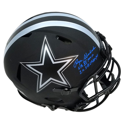 Roger Staubach Autographed Dallas Cowboys Riddell Authentic Eclipse W/ SB VI MVP & 2X SB Champ Helmet Beckett Witnessed