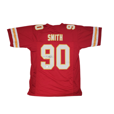 Neil Smith Autographed Kansas City Chiefs Red Pro Style Jersey Beckett Witnessed