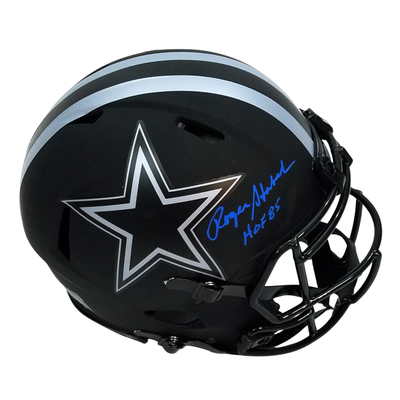 Roger Staubach Autographed Dallas Cowboys Riddell Authentic Eclipse W/ HOF 85 Helmet Beckett Witnessed