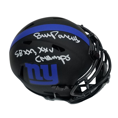 Bill Parcells Autographed New York Giants Riddell Eclipse Mini Helmet W/ SB XXI XXV Champs Beckett Witnessed